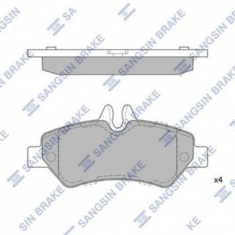 Комплект тормозных колодок из 4 шт. дисков Hi-Q (SANGSIN) SP1562 (фото 1)