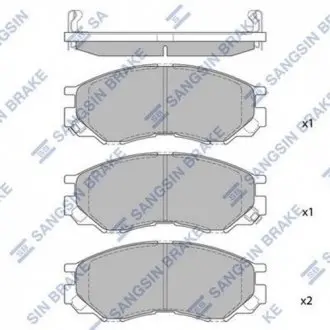 Колодка тормозов. диск. MITSUBISHI L200, L300, L400, SPACE GEAR 2.0I-2.5TD 94 - передн. (выр-во SANGSIN Hi-Q (SANGSIN) SP2011