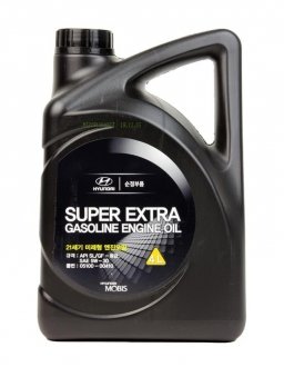 Олива моторна Hyundai/Kia Super Extra Gasoline 5W-30, 4л. Hyundai/Kia/Mobis 05100-00410