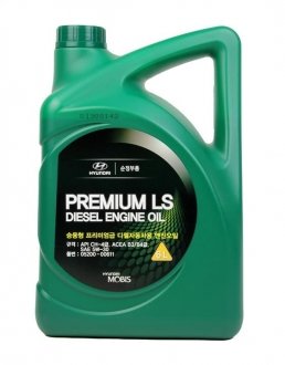 Масло ДВС 5W-30 6 л Premium LS Diesel п/с CH-4, B3/B4 Mobis Hyundai/Kia/Mobis 05200-00611