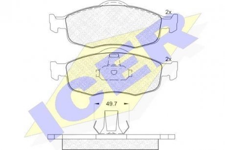 Колодки тормозные (передние) Ford Mondeo I/II 93-00/Scorpio I/II 85-98 ICER 180916