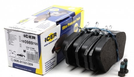 Комплект тормозных колодок (дисковых) ICER 180989-700 (фото 1)