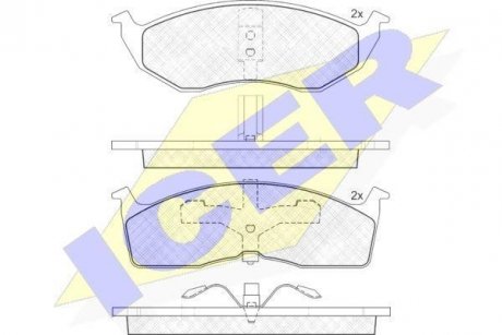 Колодки тормозные (передние) Chrysler Neon 94-06/Voyager/Grand Voyager III/Dodge Caravan 95-01 ICER 181436