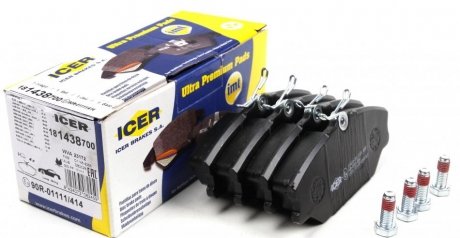 Комплект тормозных колодок (дисковых) ICER 181438-700