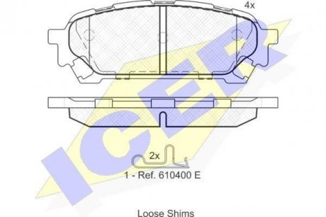 Колодки тормозные (задние) Subaru Impreza 99-/Forester 02-12/Saab 9-2X 04-06 ICER 181737
