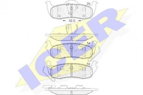 Комплект тормозных колодок (дисковых) ICER 181766