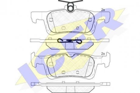 Колодки гальмівні (задні) Peugeot 308 13- ICER 182174