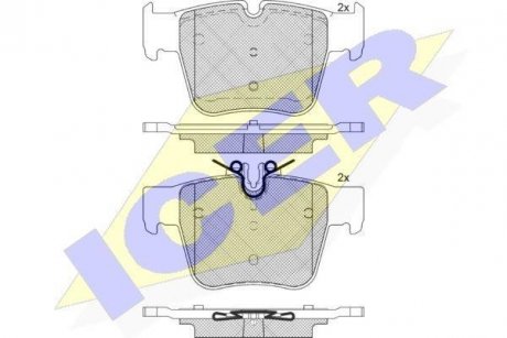 Комплект тормозных колодок (дисковых) ICER 182271