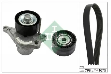 Комплект ремня генератора Renault Master/Opel Movano 2.3dCi 13- (-AC) INA 529035510