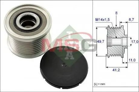 Шкив генератора BMW 3 (F30/F80)/5 (F10)/X3 (F25) 09-16, N55 B30 A INA 535014110
