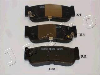 Колодки тормозные дисковые задние Hyundai Santa Fe II 2.2 CRDi-2.7 (06-12), H-1 2.4, 2.5 D (97-08) JAPKO 51H08