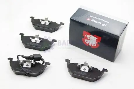 Гальмівні колодки пер. Caddy III/Golf V/Octavia/A3 03- (з датчиком) JP GROUP 1163601010