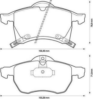 Гальмівні колодки пер. Opel Astra F/G/H/Zafira A/B 94- (ATE) Jurid 571975J