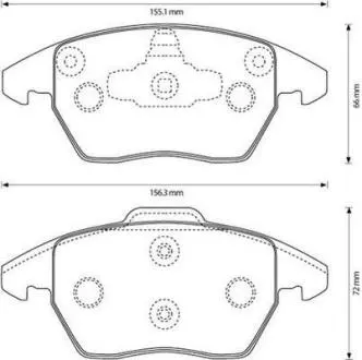Гальмівні колодки пер. Citroen C4/Peugeot 207/208/307/308/Jetta IV 07- Jurid 573134J