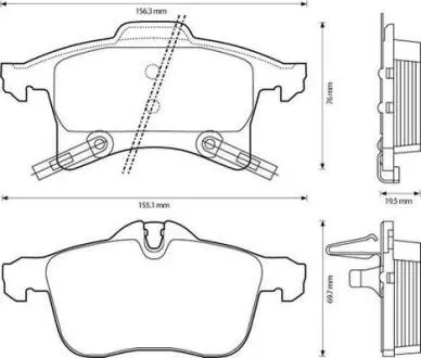 Гальмівні колодки пер. Opel Astra F/G/H/Zafira A/B 94- (ATE) Jurid 573153J