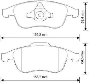 Гальмівні колодки пер. Megane 09-/Duster 10-/Dokker 13- Jurid 573268J