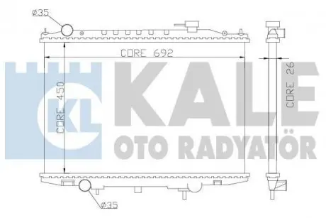 Радіатор охолодження Nissan NP300 (08-), Pick Up (98-) 2.5D OTO RADYATOR Kale 362900