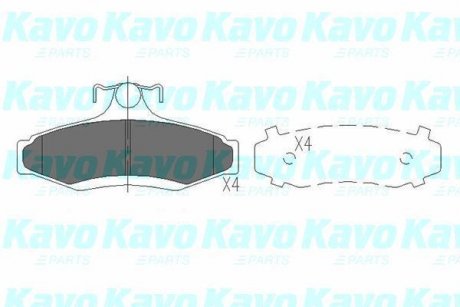 Колодки гальмівні (задні) Daewoo Nubira 97-/Leganza 97-04 (114x53) PARTS KAVO KBP-1006