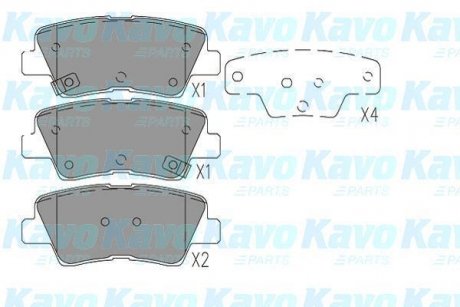 Колодки гальмівні (задні) Kia Ceed II/Rio III/Hyundai Accent/i20/i30/i40 10- KAVO PARTS KBP-3045 (фото 1)