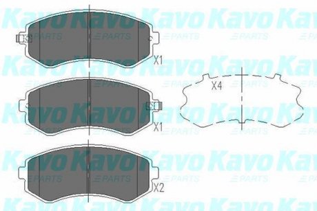 Колодки гальмівні (передні) Nissan Almera/Sunny 95-02 PARTS KAVO KBP-6514 (фото 1)