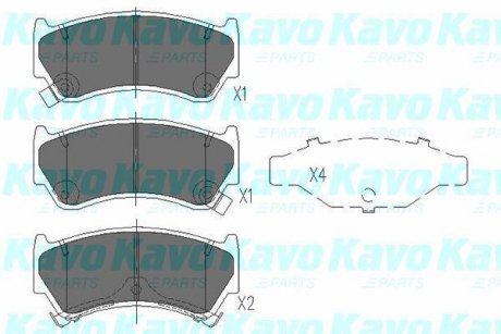 Колодки гальмівні (передні) Nissan Almera 95-00 PARTS KAVO KBP-6587 (фото 1)