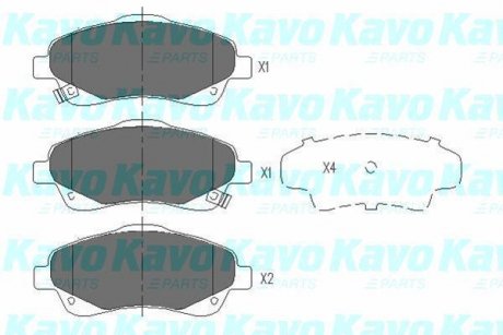 Колодки тормозные (передние) Toyota Avensis 03-08/Corolla 00-08 PARTS KAVO KBP-9018 (фото 1)