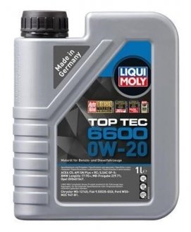 ОЛИВА МОТОРНА TOP TEC 6600 0W-20 1Л LIQUI MOLY 21410