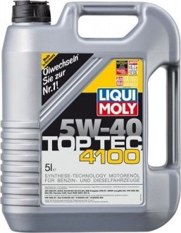 Олива моторна TOP TEC 4100 5W-40, API SN, ACEA C3, 5л LIQUI MOLY 9511