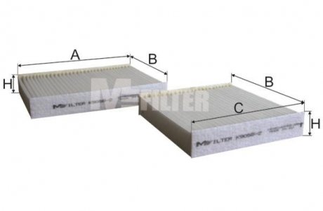 Фильтр салона Citroen C3 10-/Peugeot 207 06-/208 12- M-FILTER K 9058-2 (фото 1)