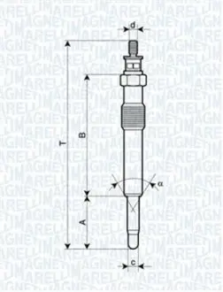 Свічка розжарювання Ford Connect 1.8TDCI 02- (UC22A) MAGNETI MARELLI 062900018304