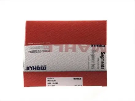 Кільця поршневі Renault Clio 01-/Sandero II 15-/Logan (D4F) 1.2 13- (69.0mm/STD) (1.2-1.5-2.5) MAHLE / KNECHT 022 16 N0