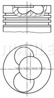 Поршень VW Caddy II 1.9 TDI 95-04 (80.01mm/+0.50) (3-4 цилиндр) MAHLE / KNECHT 030 41 02
