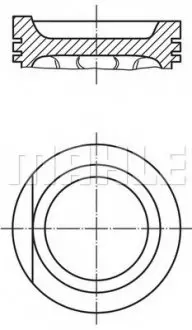 Поршень VW Passat/Jetta II/Golf 1.6 83-92 (81.51mm/+0.5) MAHLE / KNECHT 034 76 02