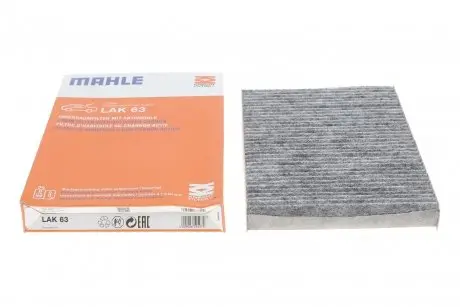 Фільтр салону VW Golf IV/Skoda Octavia/Audi A3 1.0-3.2 92-10 MAHLE / KNECHT LAK 63