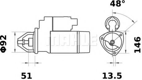 Стартер MAHLE / KNECHT MS117