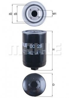 Фильтр масла MAHLE / KNECHT OC26 (фото 1)