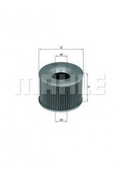 Фільтр масляний Mahle BENELLI/HONDA/KAWASAKI/TRIUMPH 354/CB/ZZ-R/Daytona "69>> MAHLE / KNECHT OX61D
