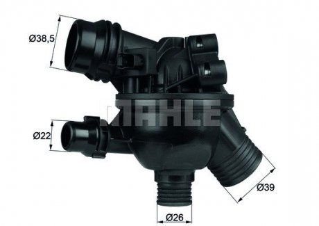 Термостат BMW 3 (E90-E93)/5 (E60/E61) 1.6/2.0 (N43) 07-10 MAHLE / KNECHT TM19102