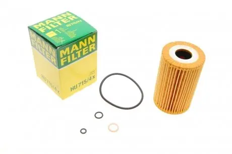 Фільтр оливи двигуна HU715/4X -FILTER MANN HU 715/4 X