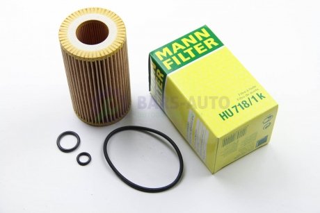 Фильтр масляный двигателя MB SPRINTER I (901/902), VITO (638/639), C (W202/203) 97- HU718/1K -FILTER MANN HU 718/1 K (фото 1)
