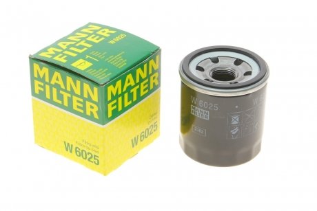 Фильтр масляный двигателя RENAULT DUSTER 1.6 Sce 15-, SCENIC III 2.0 09- -FILTER MANN W6025 (фото 1)