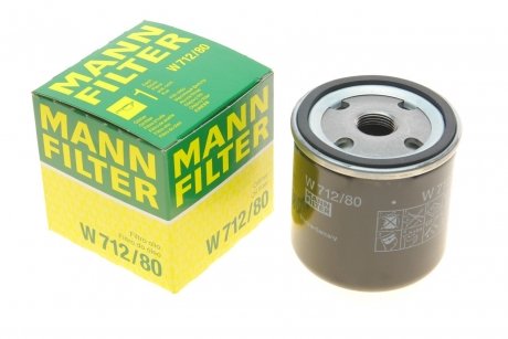 Фильтр масляный двигателя SAAB 9000 2.0-2.3 84-98 W712/80 -FILTER MANN W 712/80 (фото 1)