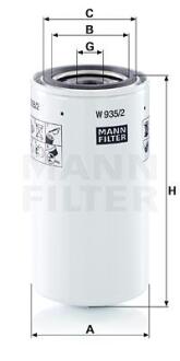 Фільтр гідравлічний MANN W9352