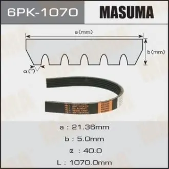 Ремень поликлиновой 6PK-1070 (6PK-1070) MASUMA 6PK1070