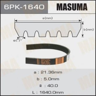 Ремень поликлиновой MASUMA 6PK1640