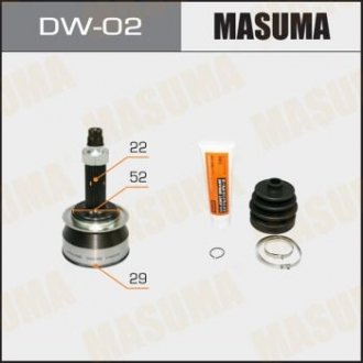 ШРУС 29x52x22 CHEVROLET AVEO (T250, T255), CHEVROLET LACETTI (J200) (DW-02) MASUMA DW02 (фото 1)