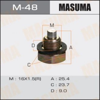 Пробка зливна піддону (з шайбою) Toyota (M-48) MASUMA M48