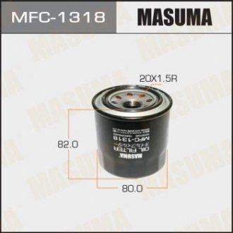 Фільтр оливи Kia, Hyundai, Mazda, MMC, Subaru, (83-) D=78.5mm, H=76mm, M20x1.5 MASUMA MFC1318