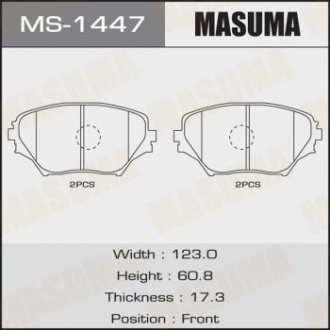 Колодка тормозная передняя Toyota RAV 4 (00-05) MASUMA MS1447 (фото 1)