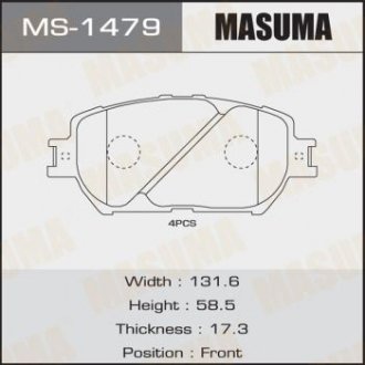 Колодки тормозные передн MASUMA MS1479